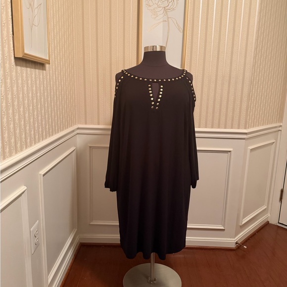 Emma & Michele Dresses & Skirts - Emma & Michele Black Cold-Shoulder Studded Dress. New w/Tags!!